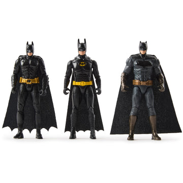 DC Comics, Batman 85th Special Edition Batman Action Figures 3-Pack, 4-inch, 85th Anniversary Collectible Kids Toys for Boys and Girls Ages 3 and Up