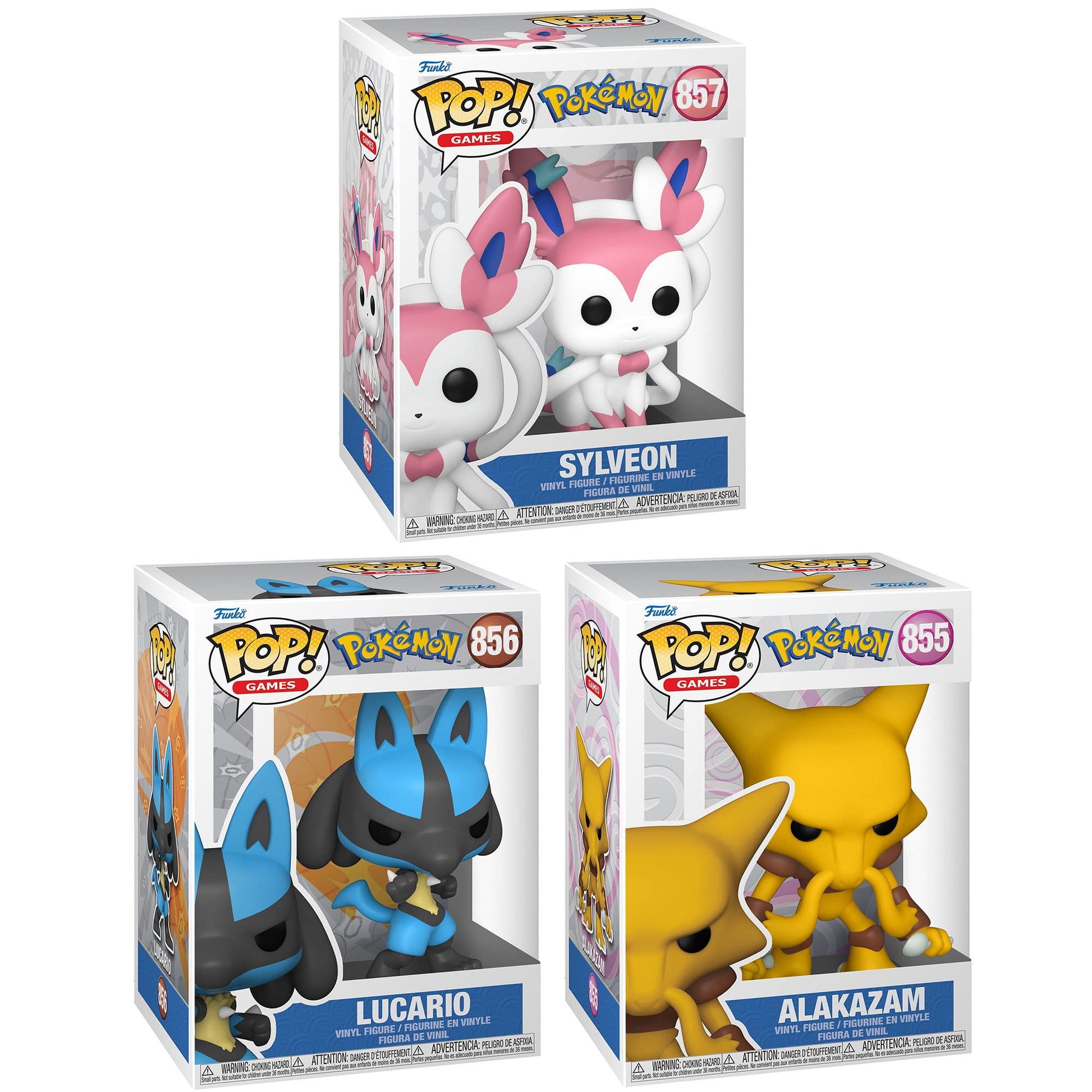Funko Pop! Pokemon: Season 9 Collectors Set - 3 Figure Set Includes: Alakazam, Sylveon, and Lucario