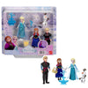 Mattel Disney Frozen Toys, Small Doll 4-Pack with Anna, Elsa, Kristoff & Olaf, Plus Fountain and 3 Storytelling Accessories, Inspired by Movie