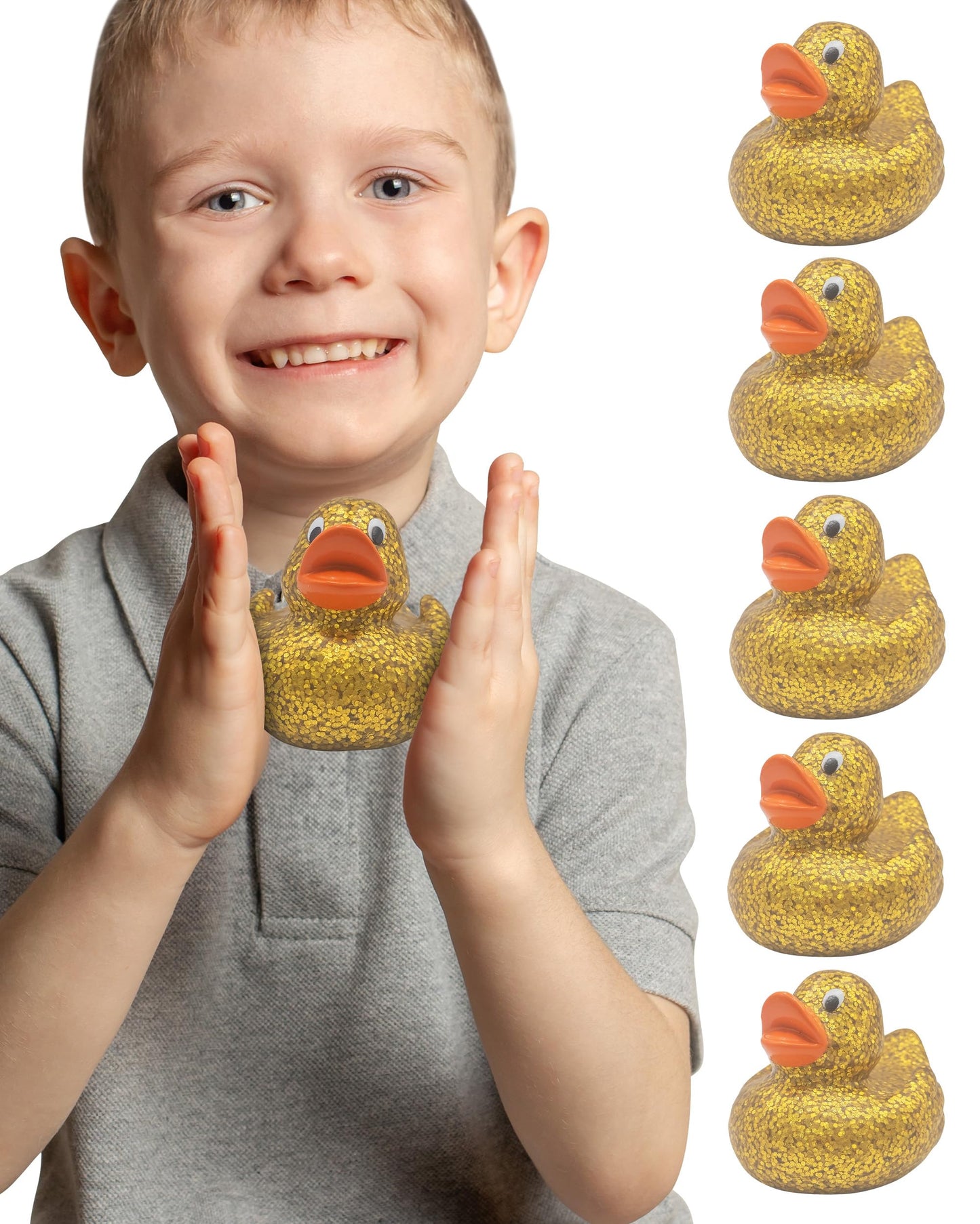 Alpi Glitter Ducks Gold Bath Toys