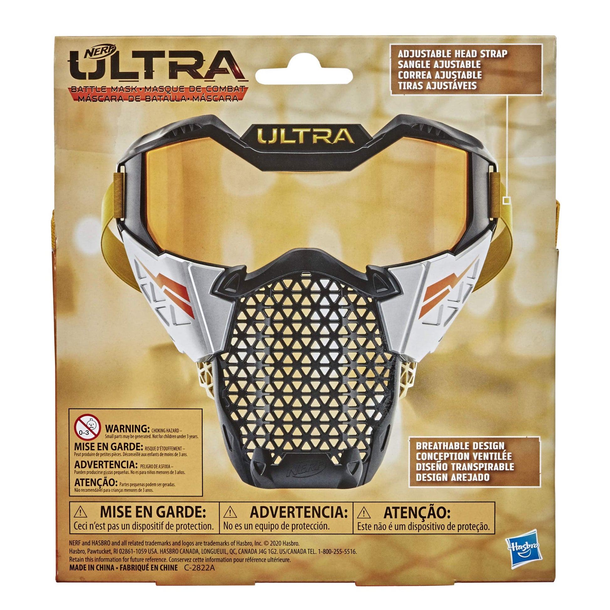 Nerf Ultra Battle Mask - Adjustable Head Strap, Breathable Design - Wearable Face Shield Ultra Battlers