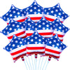10 Pieces 18 Inches American Flag Star Foil Balloons, Patriotic Red, White, and Blue Mylar Star Shaped Balloons for 4th of July, Independence Day