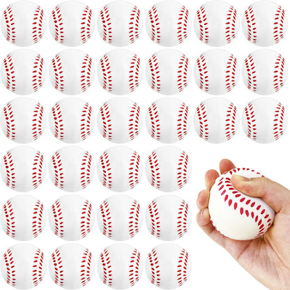 30 Pack Baseball Stress Balls,2.5 Inch Soft Foam Baseballs,Sports Squeeze Balls Toys for Kids,School Carnival Reward,Sports Theme Party