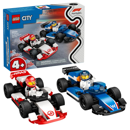 LEGO City F1 Williams Racing & Haas F1 Race Car Toys - Car Building Toy Set for Kids, Boys and Girls, Ages 4+ - Preschool Toy for Fans - Gift Idea for