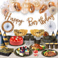 AIRE Black Gold Paper Plates Set, 175PCS Disposable Dinnerware Serves 25