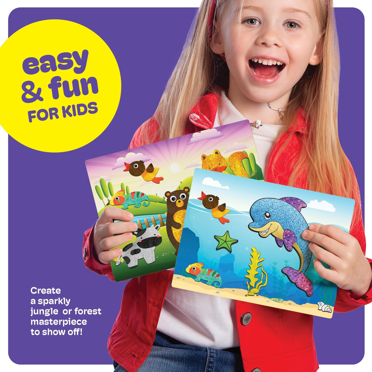 Dan&Darci Foil Art Kit for Kids - Arts and Crafts for Kid Ages 4-8, 4-6, 5-7, 5-8, 6-8 - 5 Year Old Girl Gifts - Fun Kits Projects Activities - Girls