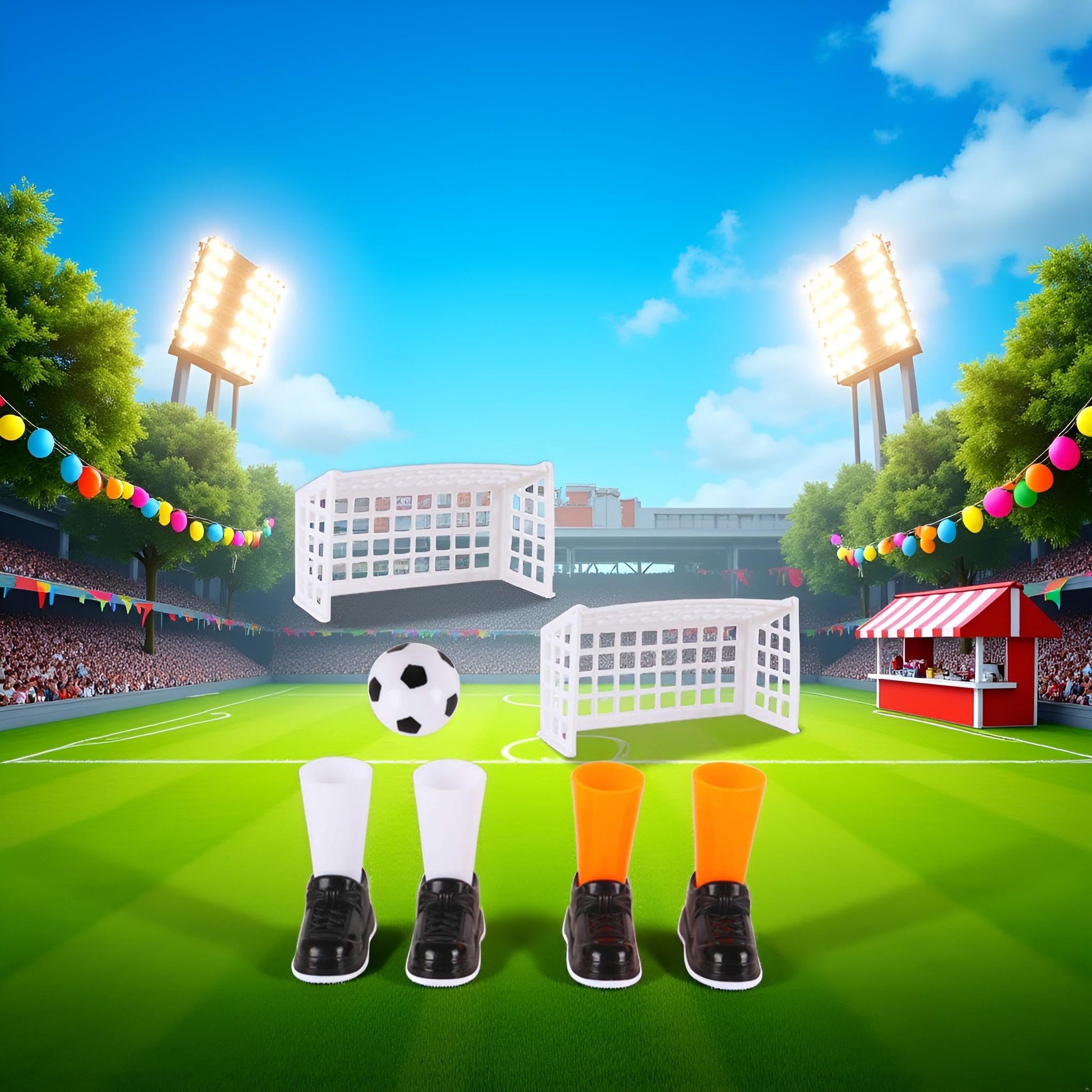 Jowxsx 1 Set Finger Soccer Game Finger Footballs Match Funny Finger Table Game Set with Two Goals for Fans Club Party Gifts Football Products Soccer