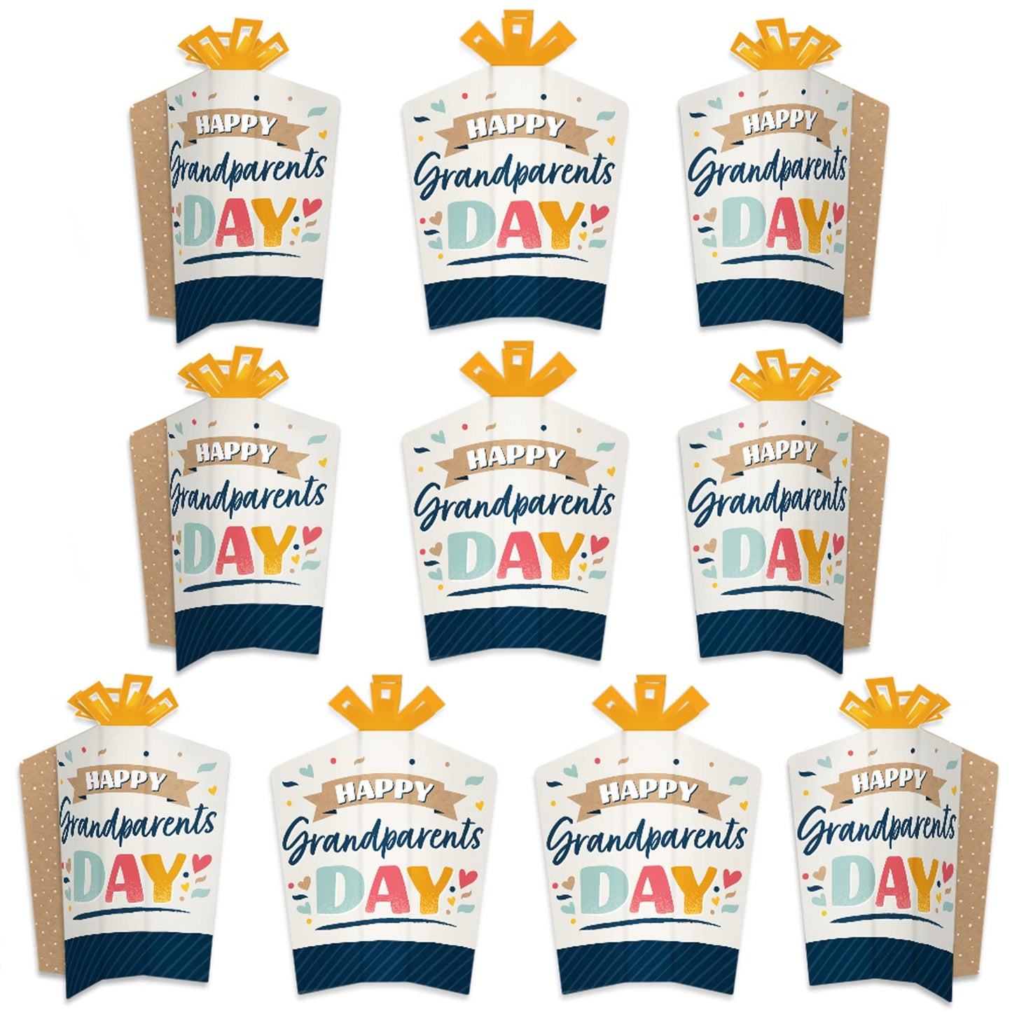 Big Dot of Happiness Happy Grandparents Day - Table Decorations - Grandma and Grandpa Party Fold and Flare Centerpieces - 10 Count