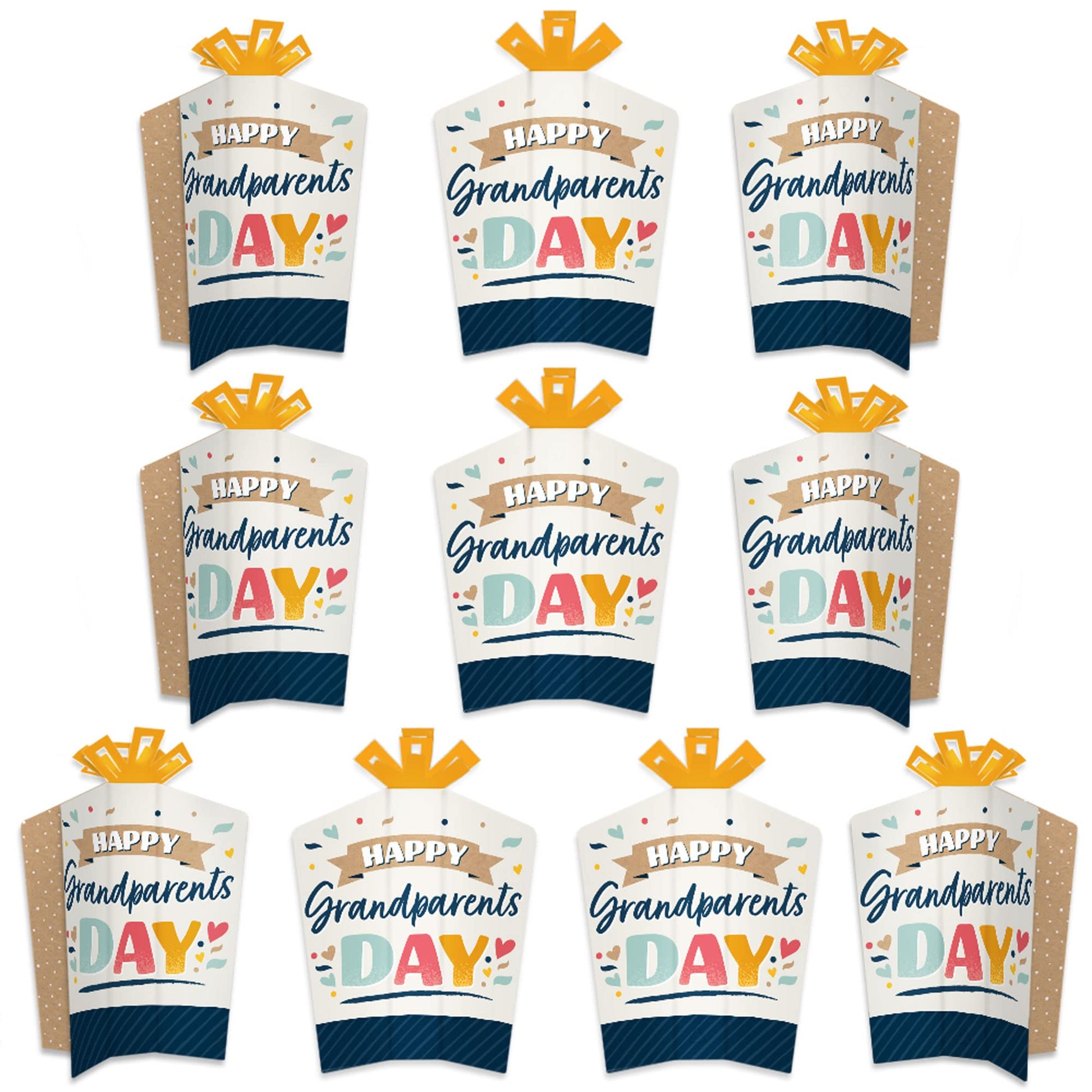 Big Dot of Happiness Happy Grandparents Day - Table Decorations - Grandma and Grandpa Party Fold and Flare Centerpieces - 10 Count