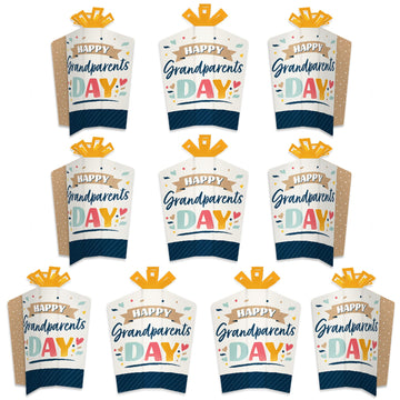 Big Dot of Happiness Happy Grandparents Day - Table Decorations - Grandma and Grandpa Party Fold and Flare Centerpieces - 10 Count