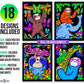 Stuff2Color Super Pack of 18 Fuzzy Velvet Coloring Posters (Sloth Adventures) - Arts & Crafts for Girls and Boys - Great for After School, Travel