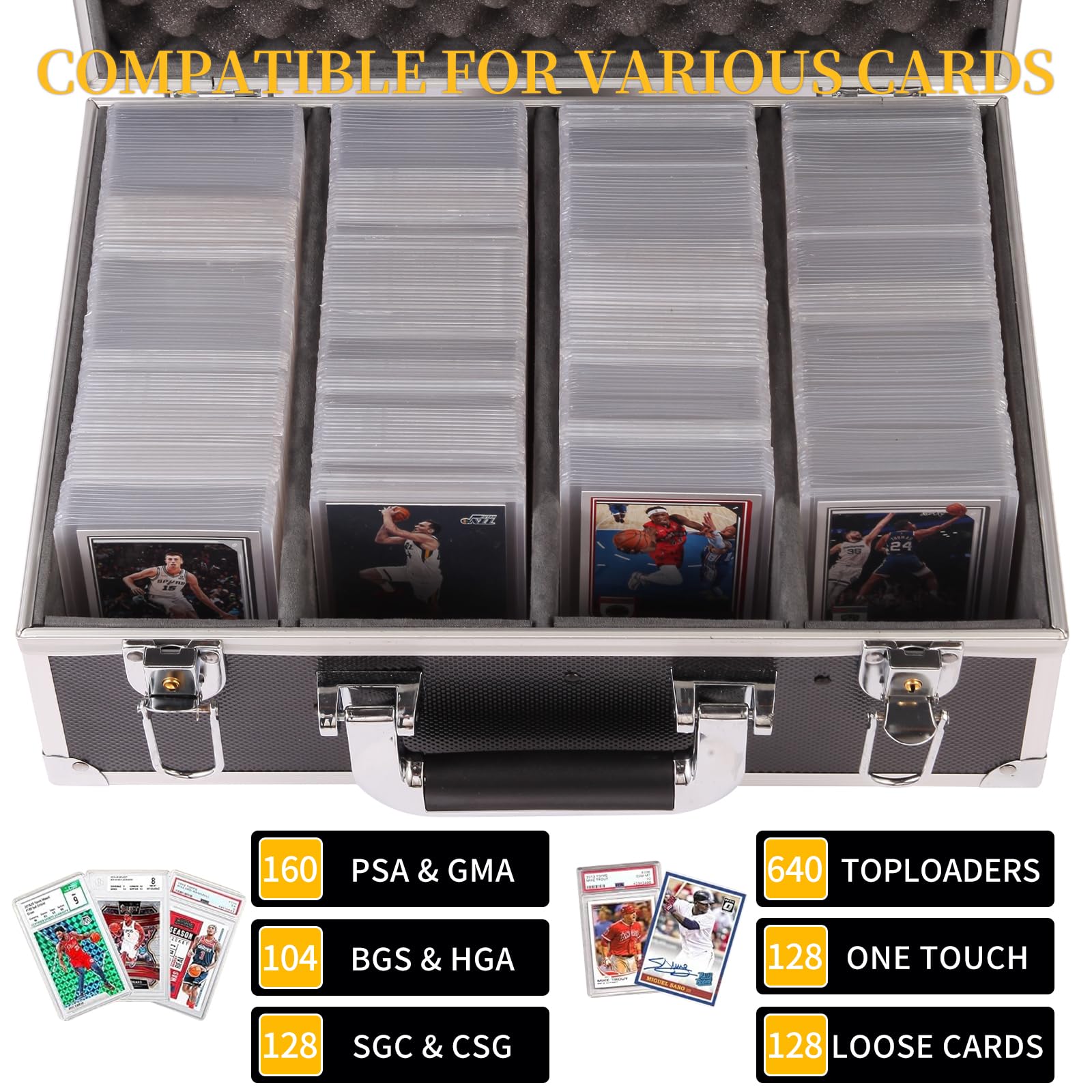 TONYLAIJIANTAO Toploaders Storage Box fits 3" x 4" 35pt Rigid Card, Trading Cards, Sports Cards?Graded Card ? (Holds 500+ Toploaders) (Black)
