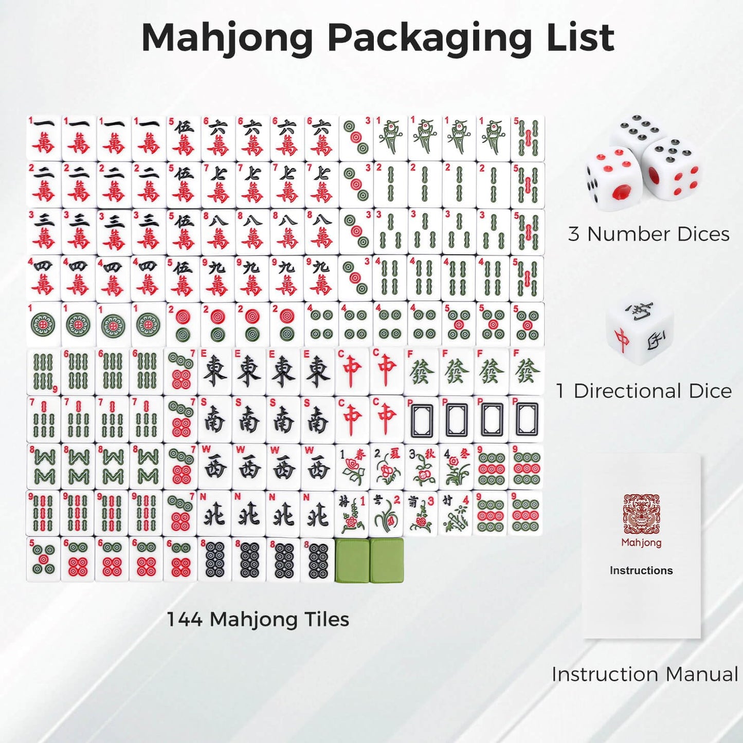 Aceshmir Mahjong Tile Set, 146pcs Chinese Mahjong Set Quality Mah Jong Tiles with Exquisite Storage Box Easy to Carry, Instructions Include Mah Jongg