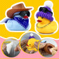 16Set 64PCS Mini Duck Toys Bulk Decoration with Hat Scarf Necklace Sunglasses Cute Tiny Duck Figurines for Kids Teens Birthday Baby Shower Swimming