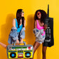 Cagemoga 20 Packs Inflatable Radio Boombox Inflatable Mobile Phone Inflatable Microphone 16 Inch Gold Foil Chain Balloons for 80s 90s Rappers Hip Hop