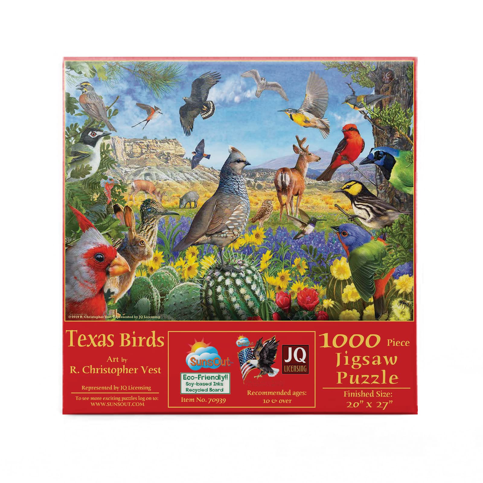 SUNSOUT INC - Texas Birds - 1000 pc Jigsaw Puzzle by Artist: R. Christopher Vest - Finished Size 20" x 27" - MPN# 70939