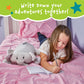 MEMORY MATES Piper the Elephant Memory Foam Pillow Plush with Kid's Diary that Stores in Belly Pocket, 15” Stuffed Animal, 6" Journal
