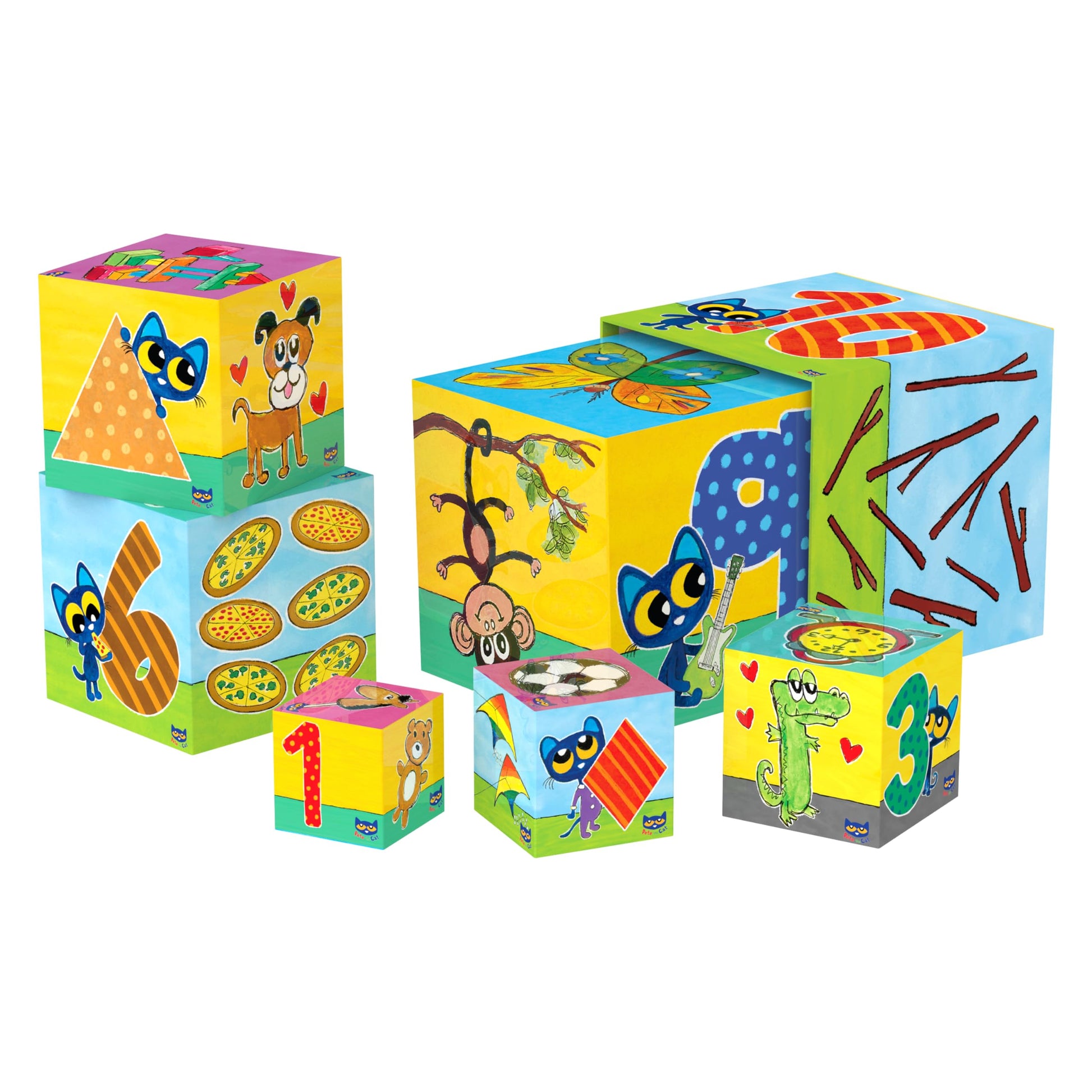 The Learning Journey Pete the Cat Stacking Blocks - 10 Colorful Nesting Cubes - Educational Toddler Toy for Ages 12 Months+ - STEM Learning
