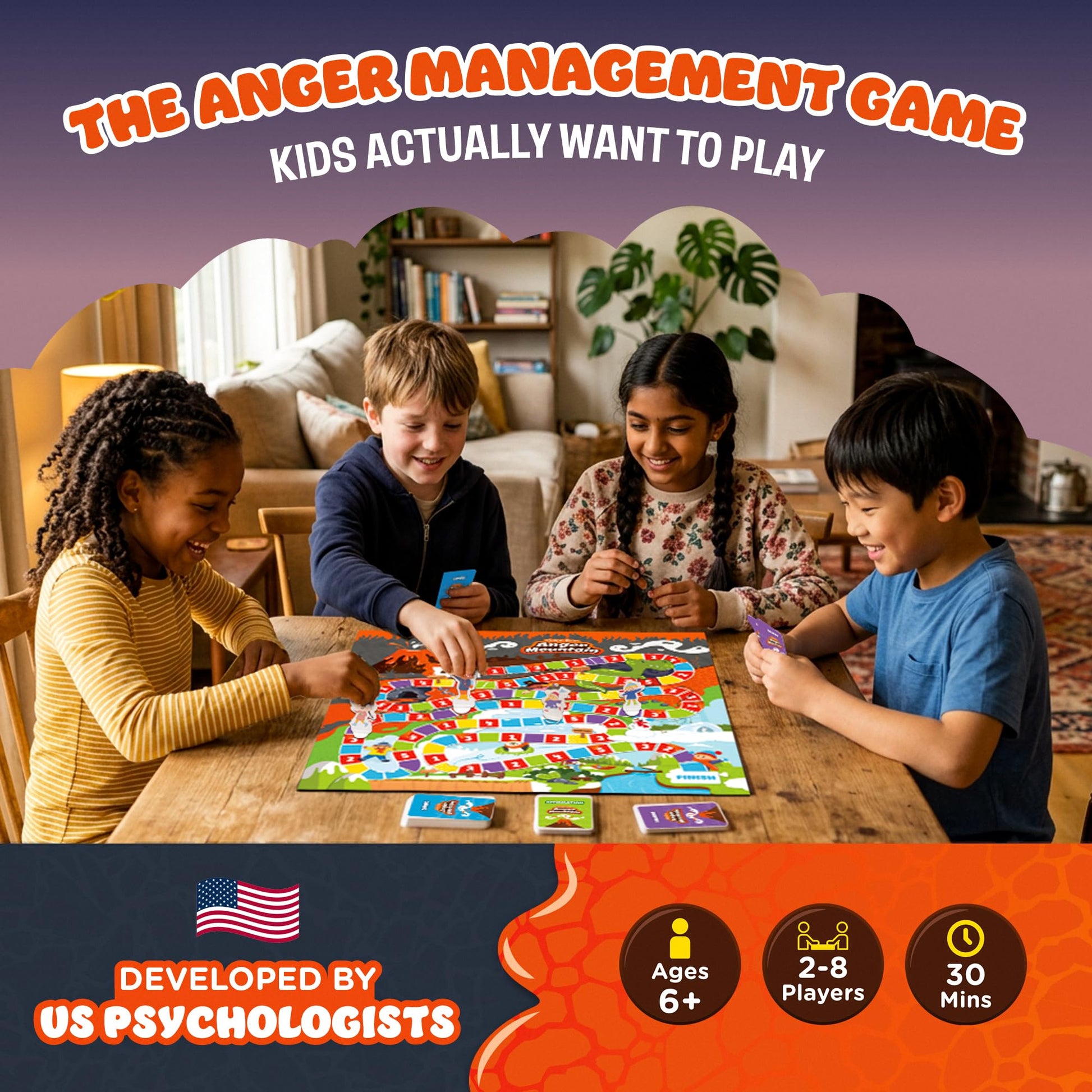 Escape from Anger Mountain Board Game | Anger Management Game for Kids Ages 6+ | Coping Skills and Emotional Regulation | Therapy Game for Kids | 2-8