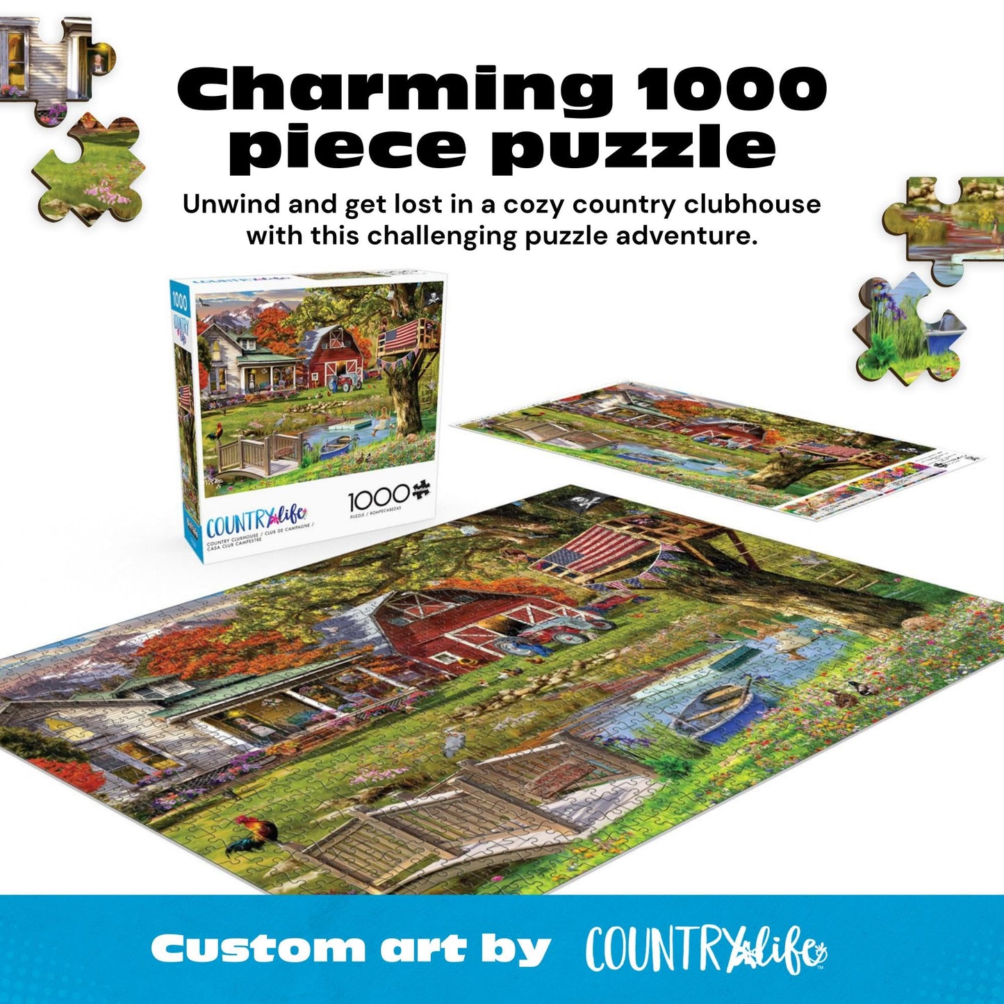Buffalo Games - Country Clubhouse - 1000 Piece Jigsaw Puzzle for Adults
