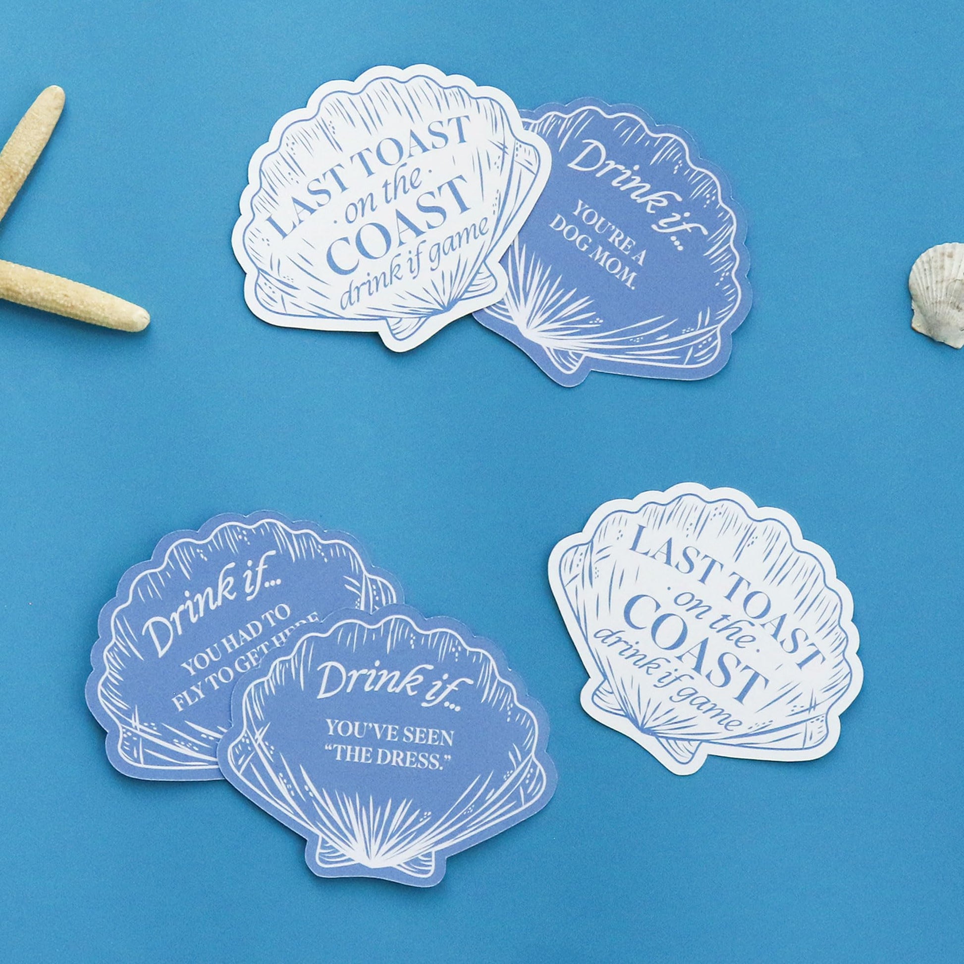 Big Dot of Happiness Last Toast on The Coast Drink If Party Game, Coastal Bride Beach Bachelorette Game Cards - Set of 24