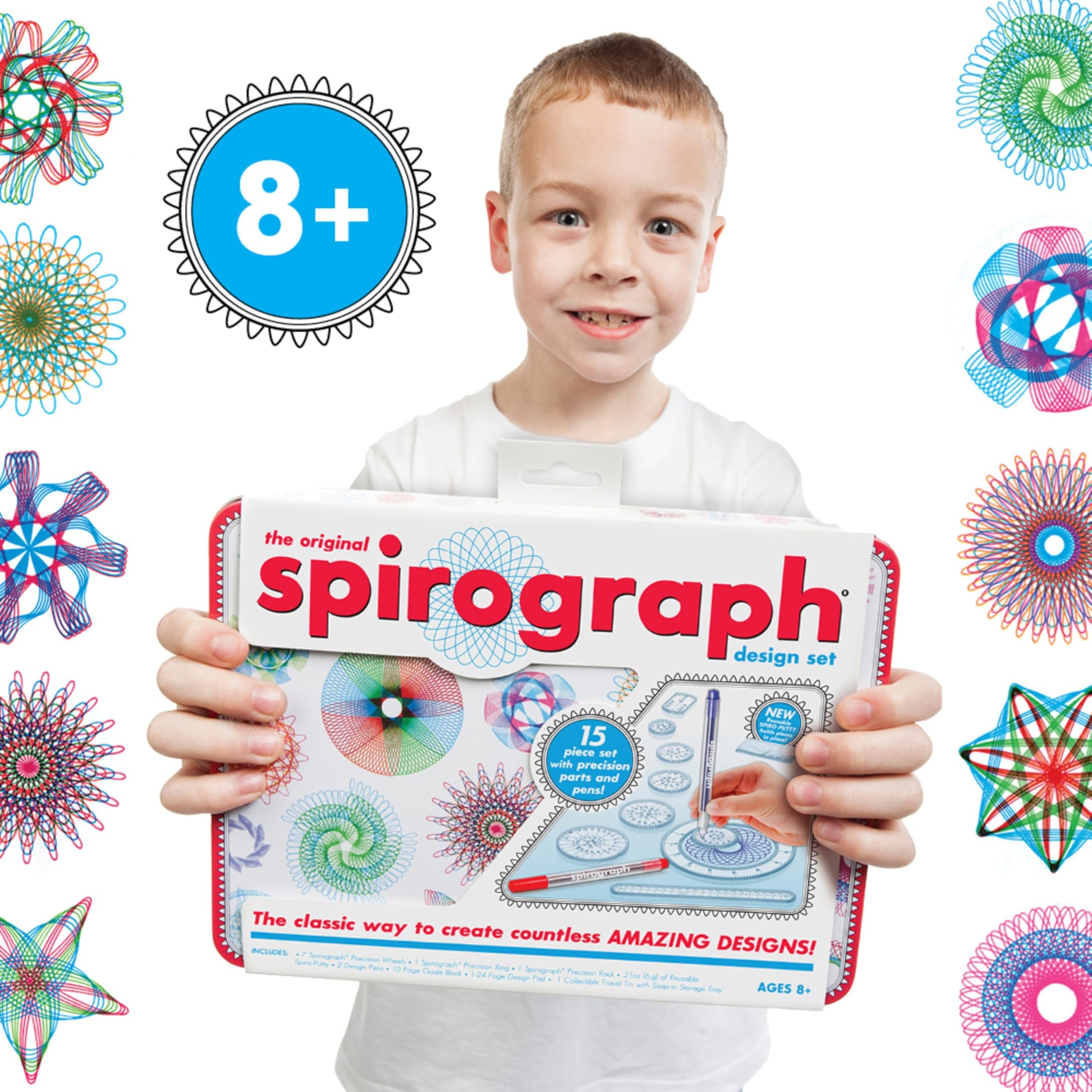 Spirograph Design Set Collectors Tin - Arts and Crafts, Kids Toys, Art Supplies, Craft Supplies, Drawing Kit, Spiral Art, Classic Gear Design Kit