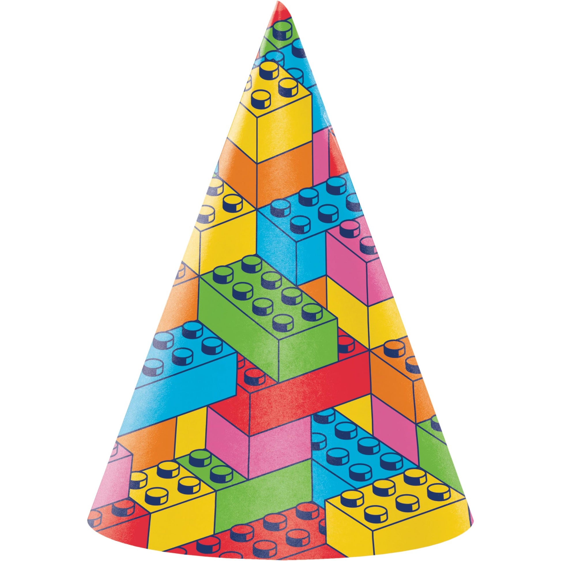 Block Bash Toy Blocks Children's Party Hats, 8 Count