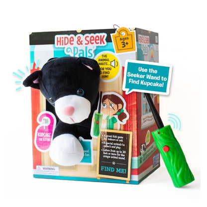 R&R Games Hide & Seek Pals Kupcake the Kitten Family Game - Hide and Seek with Animals, Seeker Wand Included, Ages 3+