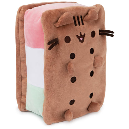 GUND Pusheen Neapolitan Ice Cream Sandwich 9.5-Inch Squisheen 12” Plush, 8+