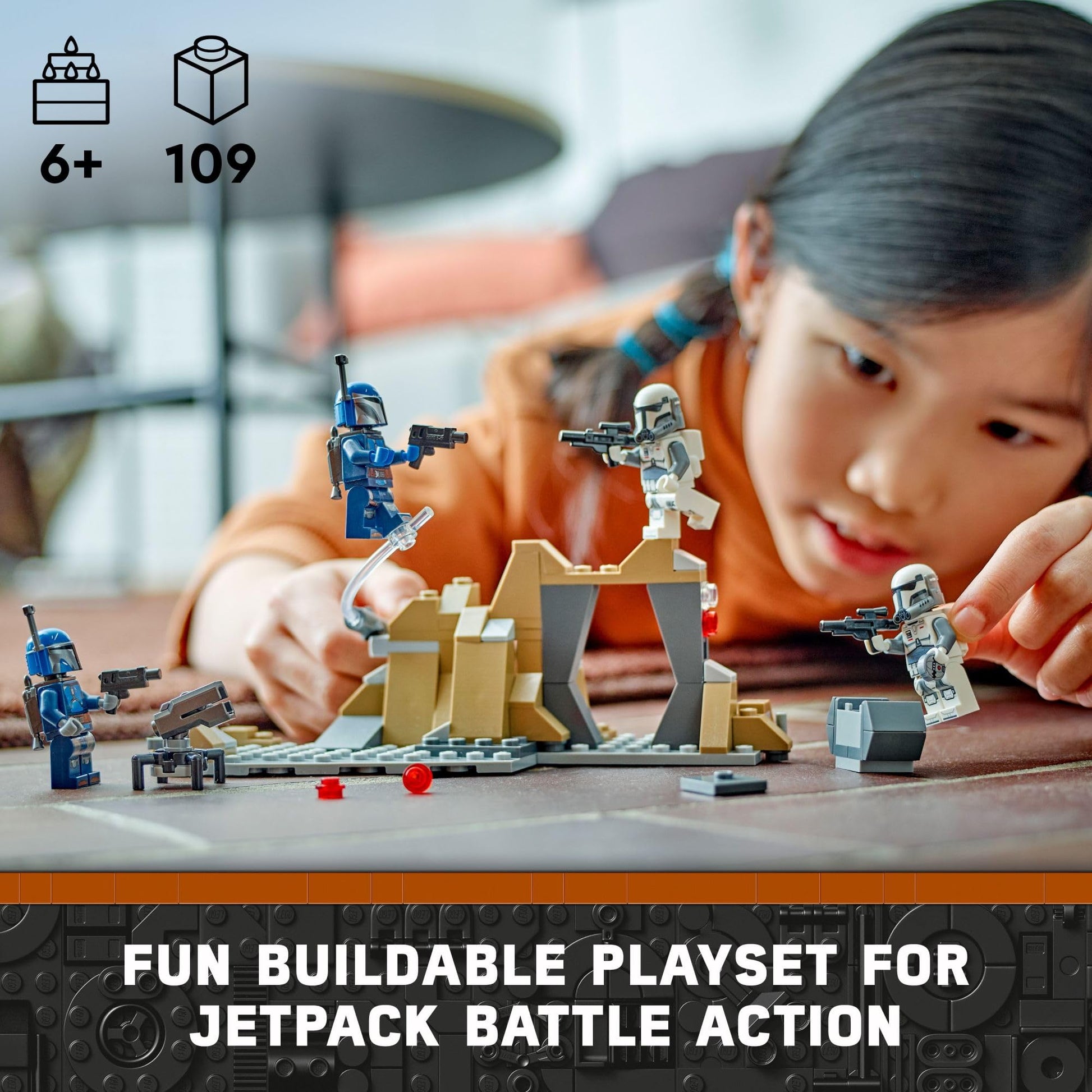 LEGO Star Wars: The Mandalorian Ambush on Mandalore Battle Pack, Building Toy with 4 Star Wars Minifigures, Collectible Brick Built Playset, Star Wars