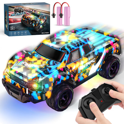Growsly Remote Control Car for Boys 4-7, RC Pickup 1/24 Scale Light-up Mini RC Car for Kids Boys Toys Age 4-6, 6-8, 3-5, 5-7, Birthday Gifts for 3 4 5