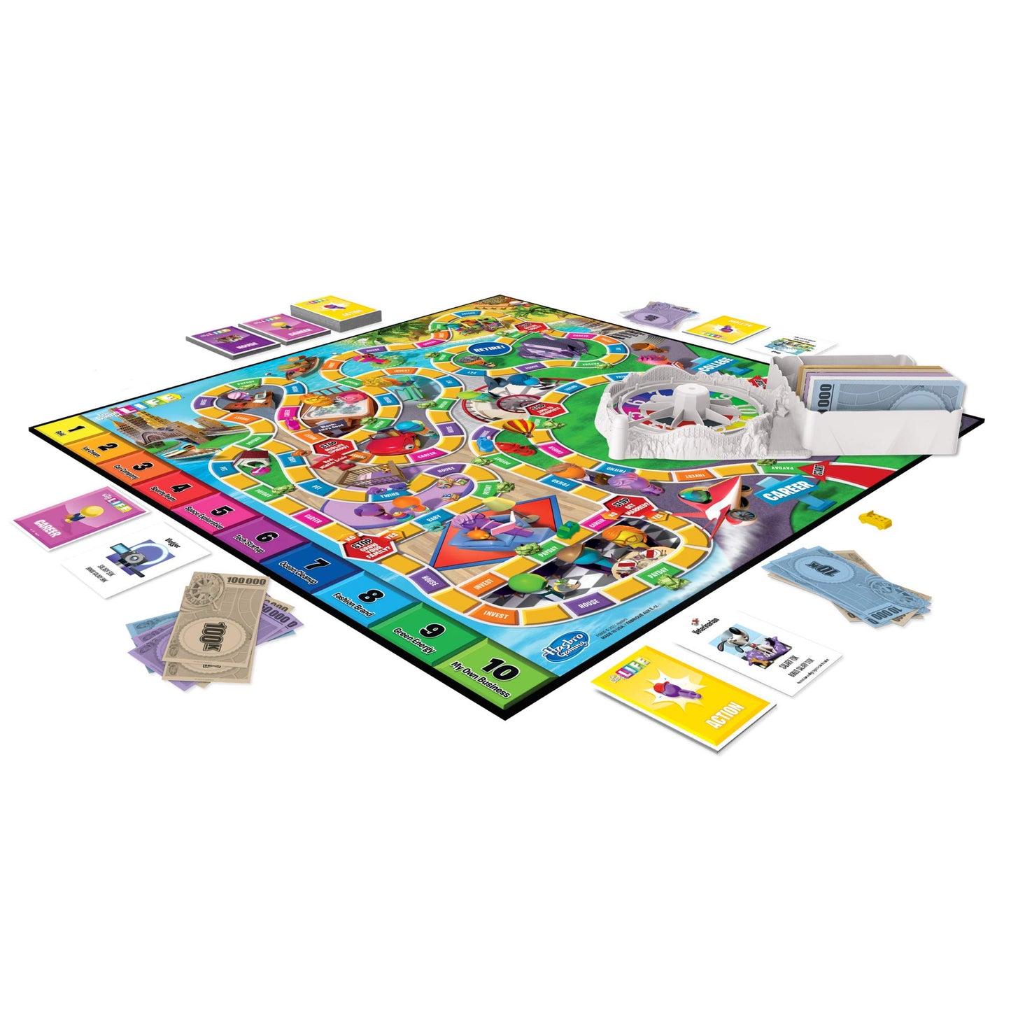 The Game of Life Board Game, Family Games for Kids Ages 8 and Up, Pegs Come in 6 Colors, Family Board Games for 2 to 4 Players