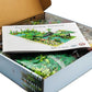 ZHX Rainforest Jungle Bridge Building Block Toys with 2pcs Baseplates(10x10 inches Each) Garden Bricks Accessories Bush Flowers Animals Coconut Trees