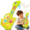 Toys for 1-3Year Old Boy Gift,2-in-1 Electric Guitars,12-18 Month with Spanish Animal Sound and Light Dinosaur Musical Guitar Piano Toys,Learning