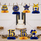 9Pcs Happy 15th Birthday Honeycomb Centerpieces Decorations fo Boy Blue Gold 15 Birthday Party Supplies Blue 15 Years old Fifteen Birthday Table