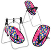 Fash n kolor 3 Piece Baby Doll Play Set - Polka-Dot Design Pack n Play, Foldable Doll Stroller, High Chair - Fits 18 Inch Dolls - Pretend Play Doll