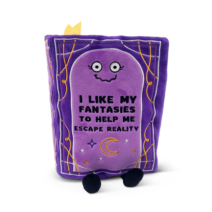 Punchkins Book Plushie - I Like My Fantasies to Help Me Escape Reality, Gift for Book Lovers, Silly Plush Toy for Gifting