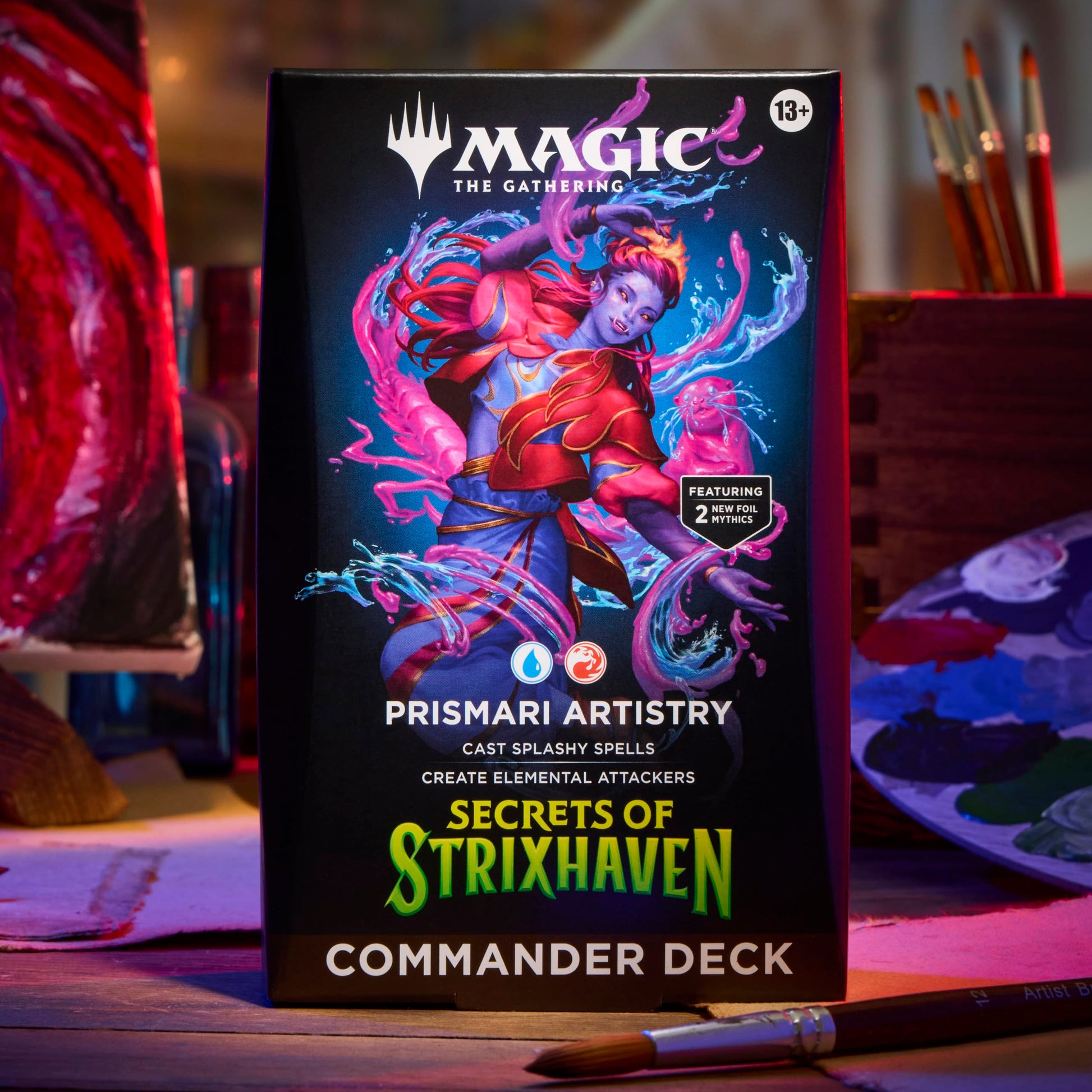 Magic: The Gathering Secrets of Strixhaven Commander Deck - Prismari Artistry (100-Card Deck, Deck Box + Accessories)