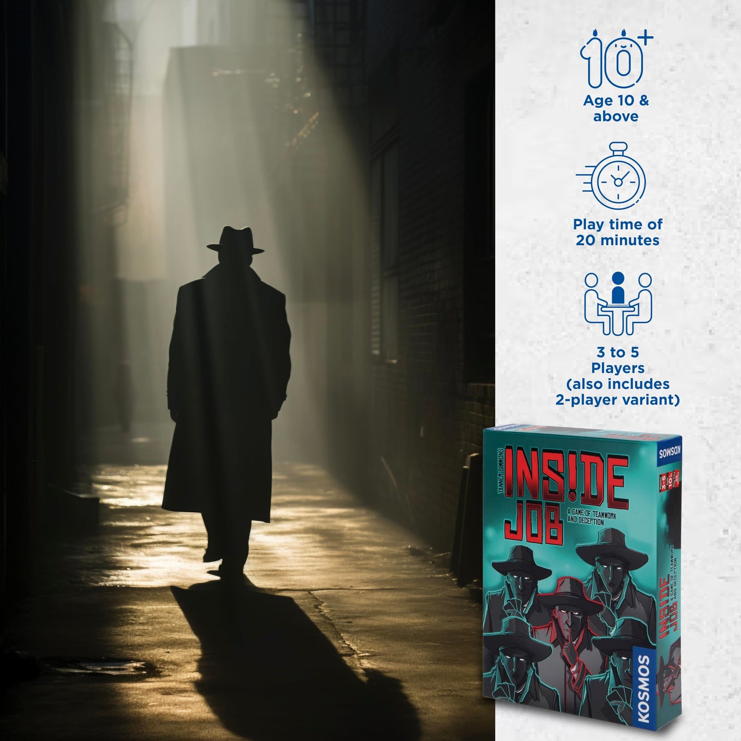 Inside Job | Social Deduction Game | Card Game | Family Games | Kosmos | 2-5 Players | Spy Games | Fast-Paced