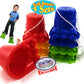Matty's Toy Stop Monster Feet Plastic Balancing Stilts 4.75" (Red, Blue, Green & Yellow) Gift Set Bundle - 4 Pairs (8 Stilts Total)