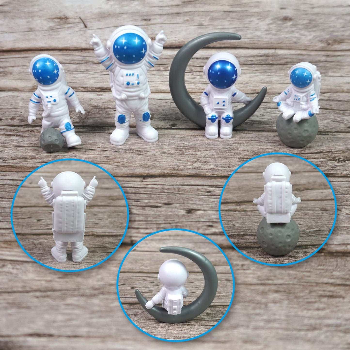 34 PCS Space Cake Toppers Outer Astronaut Figurines Planet Satellite Balls and Stars for Space Theme Birthday Supplies (Planet)