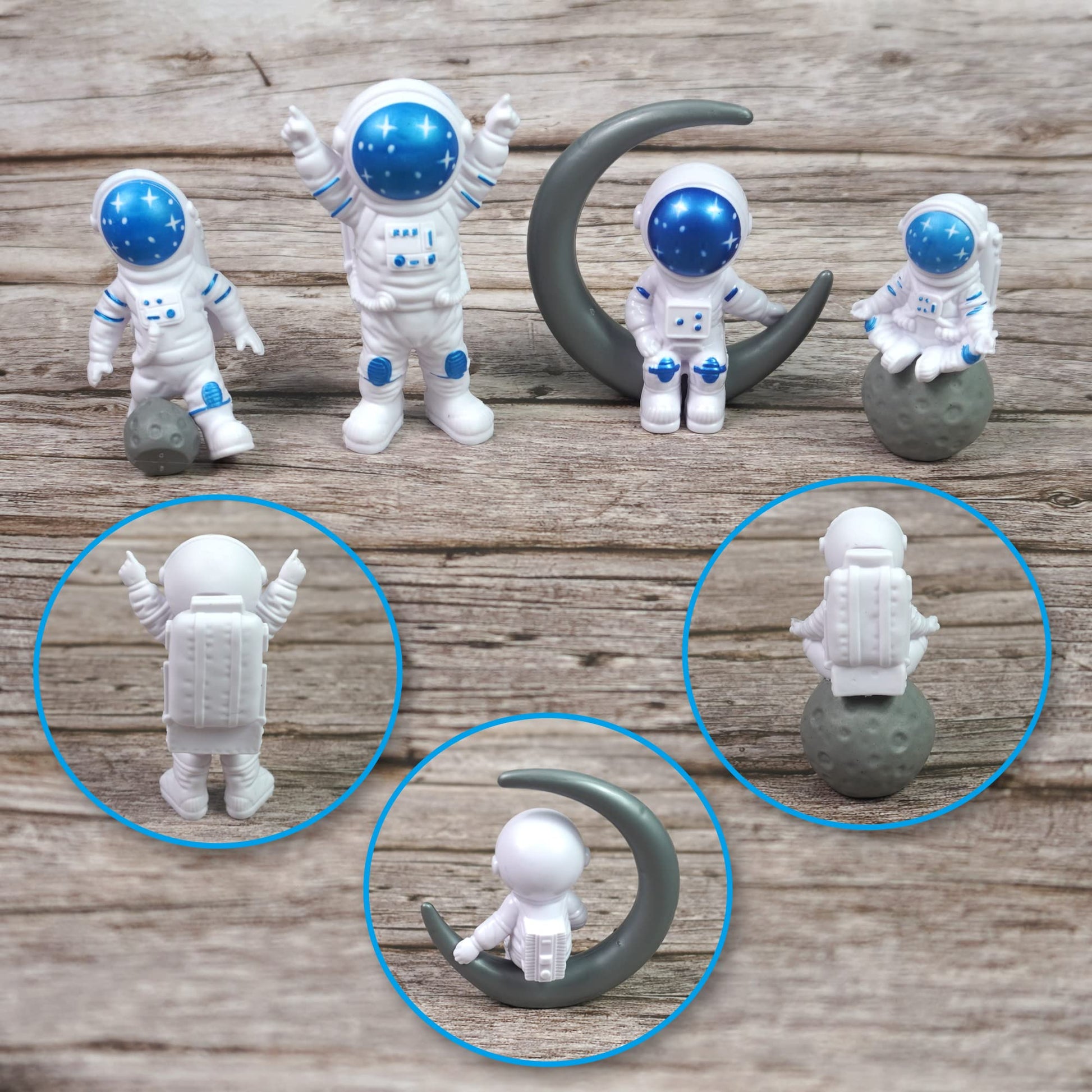 34 PCS Space Cake Toppers Outer Astronaut Figurines Planet Satellite Balls and Stars for Space Theme Birthday Supplies (Planet)