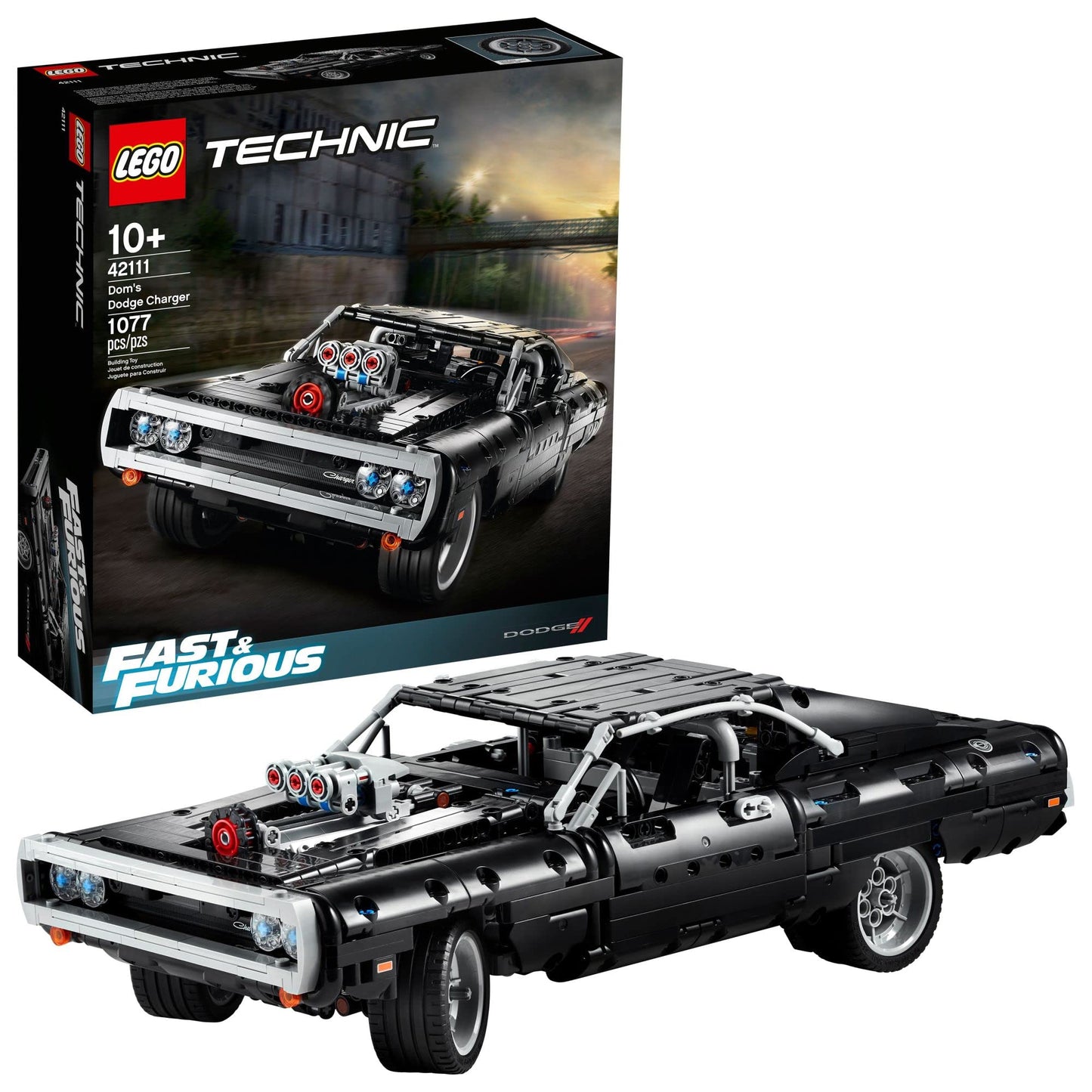 Lego Technic 42111 La Dodge Charger de Dom, Maquette Voiture de Course a Construire Fast and Furious, Idée Cadeau