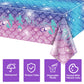 4 Pcs Rectangular Mermaid Table Covers, Disposable Table Cloths for Parties Under the Sea Baby Shower Mermaid Birthday Decorations, 51x86 Inch