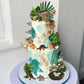 32 PCS Dinosaur Cake Toppers Dinosaur Birthday Cake Decorations with Dinosaur Eggs Leaves for Dinosaur Themed Birthday Party Cake Decorations (Style