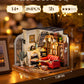 ROBOTIME DIY Miniature House Kit, Mini Dollhouse Kit, Tiny House Kit for Adults, Wooden Furniture Kit with LED, Halloween/Christmas/Birthday Gifts