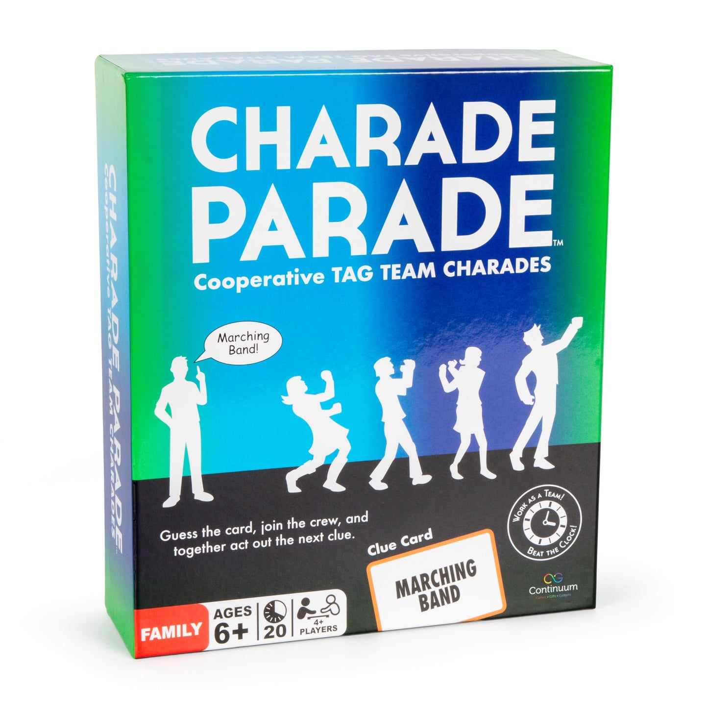 Continuum Games Charade Parade - The Game of Tag Team Charades, Fun Game for Families and Friends, Dance, Act, and Gesture Your Way to Victory