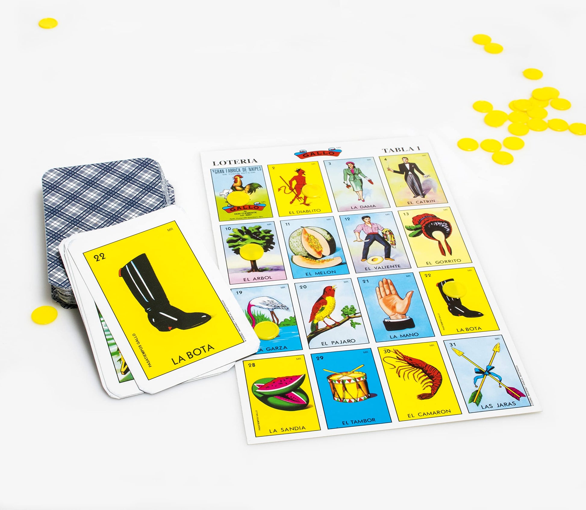 Loteria Authentic Mexican Game, Bingo Game with Colorful Illustrated Cards, Don Clemente Brand (10 Tablas CON CAJA (10 Boards with Box))