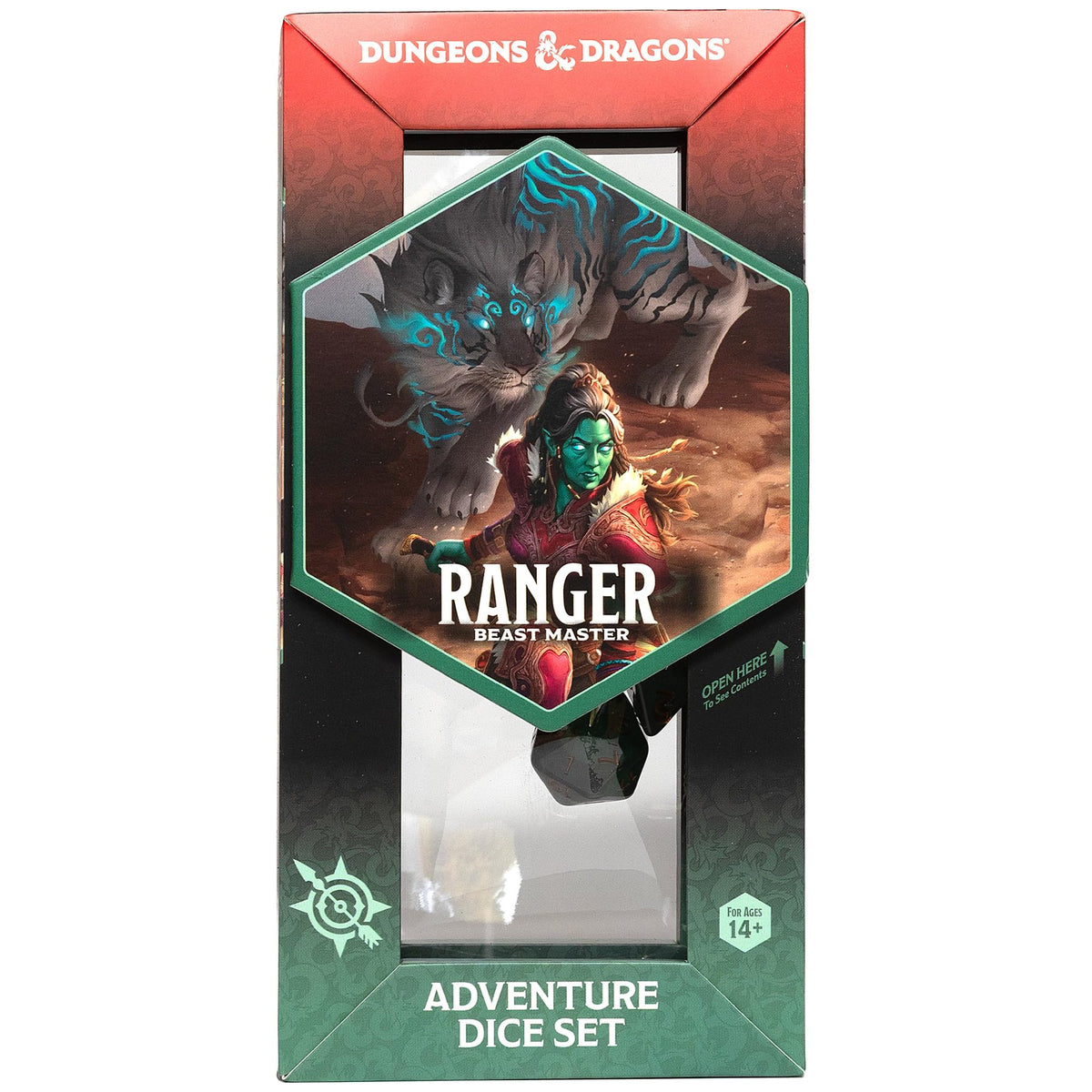 Dungeons & Dragons: D&D Adventure Dice - Ranger: Beast Master - 8pc RPG Set, Green-Black-Gold, Class Symbols, Collectible Roleplaying Game Accessory