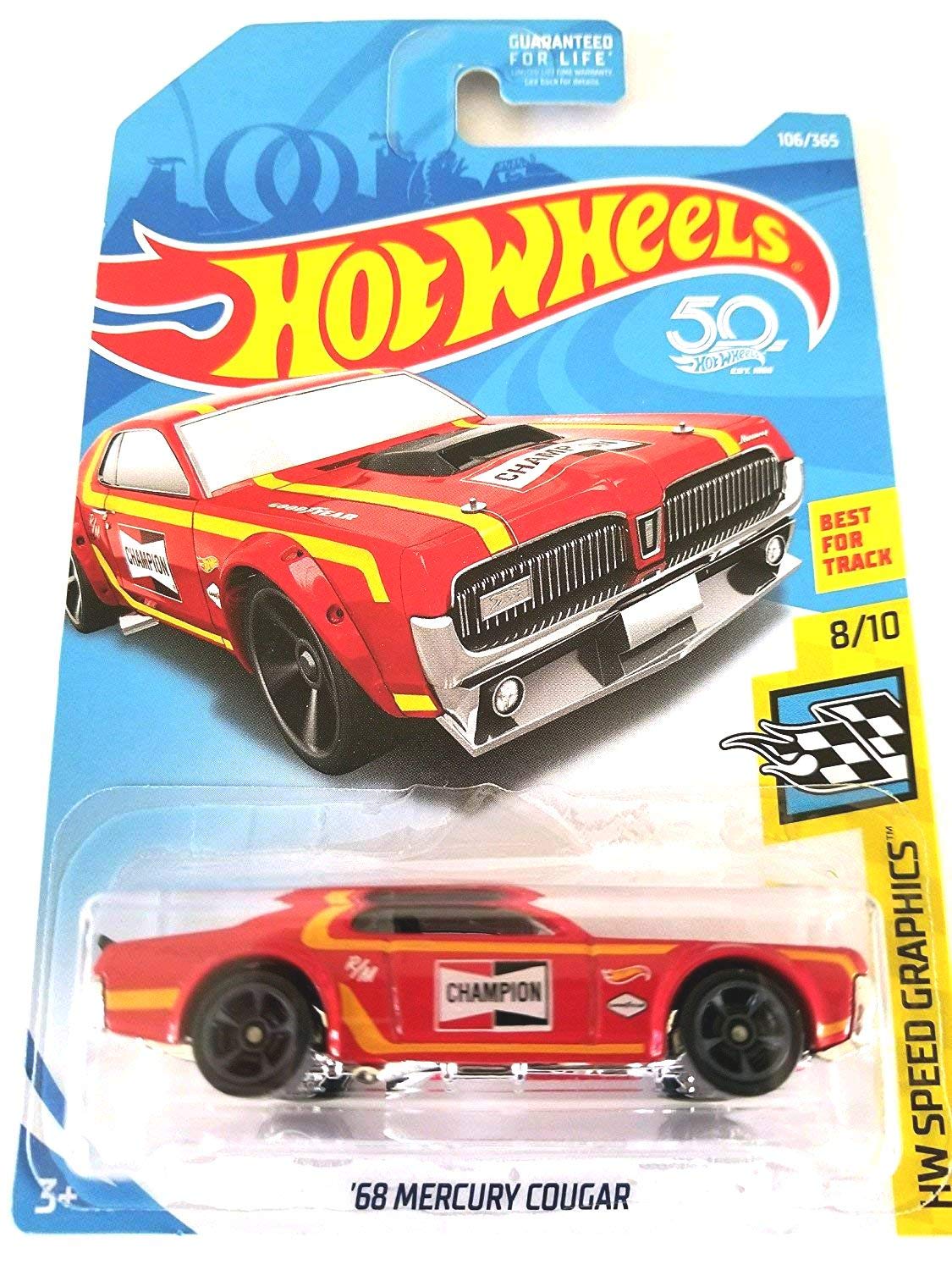 Hot Wheels 2018 50th Anniversary HW Speed Graphics '68 Mercury Cougar 106/365, Red